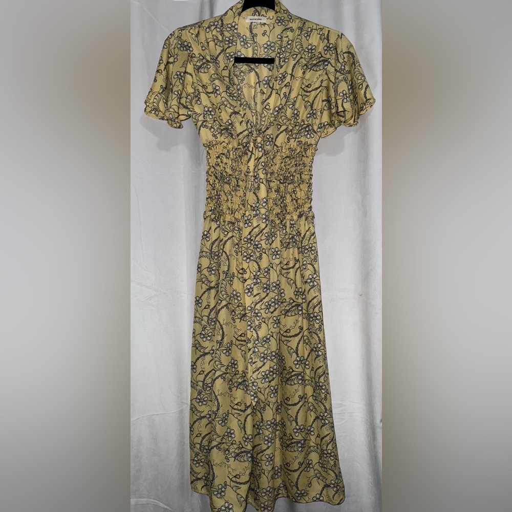 Max Studio Black and Tan Smocked Sundress